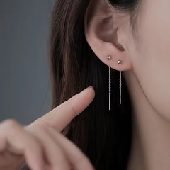 国境を越えた売れ筋のビーズイヤリング、日本と韓国のスタイル、就寝時に外す必要のないビーンイヤリング、スーパーフェアリーロングタッセルイヤリング、イヤリング