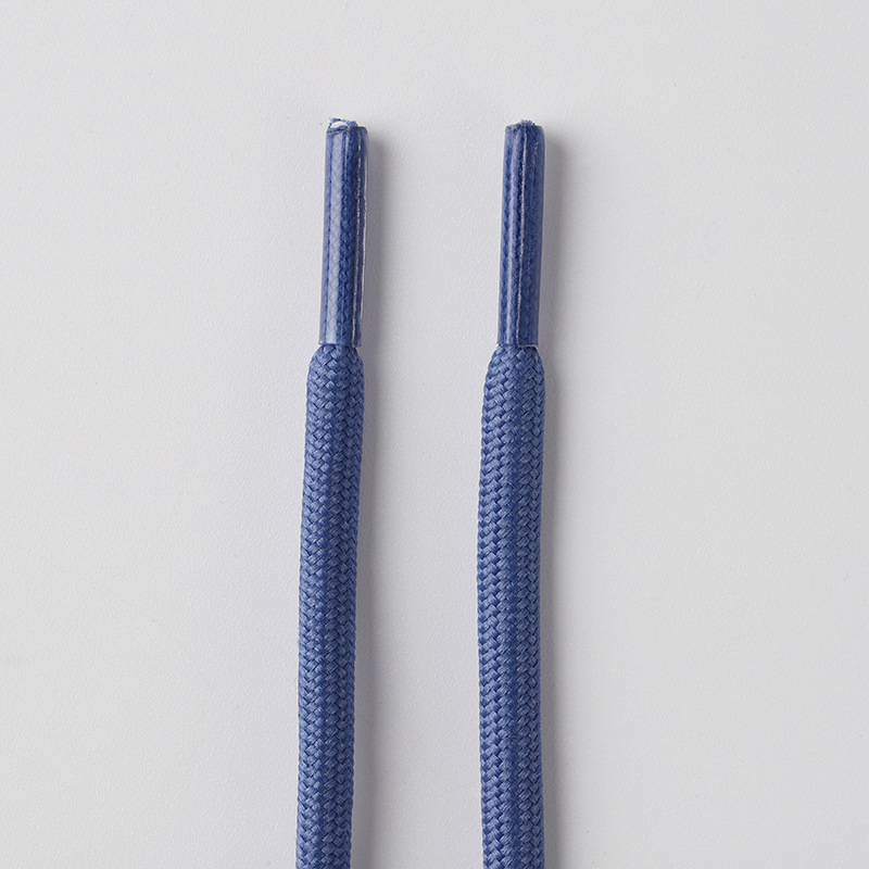Deep blue round shoelaces
