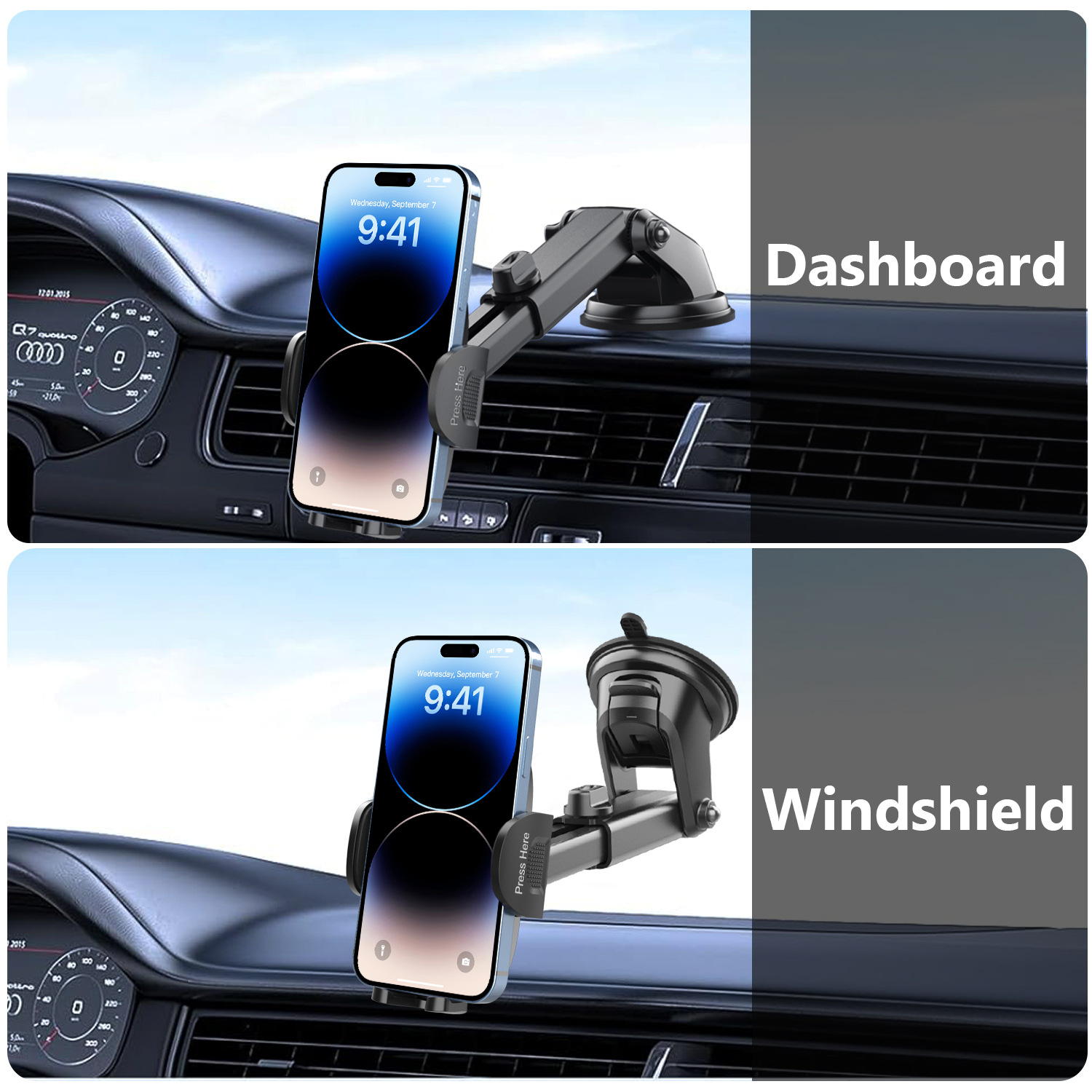 Multifunctional Car Mobile Phone Holder Car Dashboard Windshield Suction Cup Retractable Navigation Mobile Phone Holder