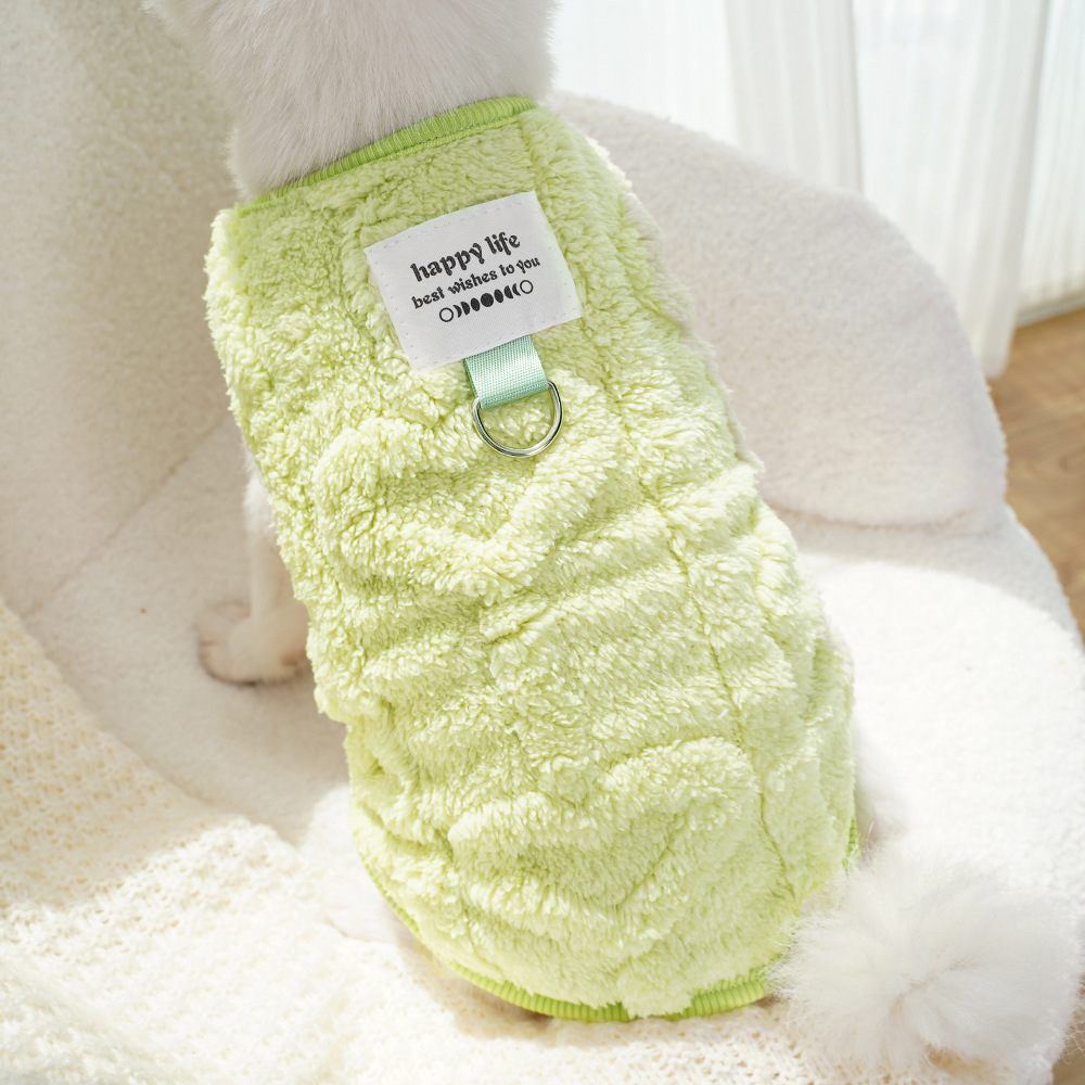 Urso de pelúcia, Pomerânia, cão de estimação pequeno, outono e inverno, roupas de veludo de tração de pelúcia, suprimentos para gatos_voghion.com