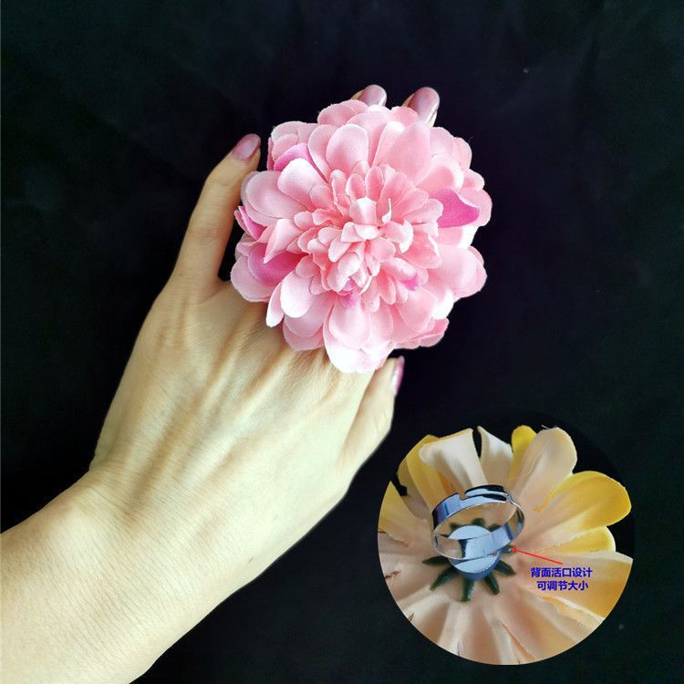 花の妖精ダンスリングビッグレッドローズピンク牡丹の花6レベルの歌う花耐久性のあるヘッドフラワー手首小道具手耐久性|undefined