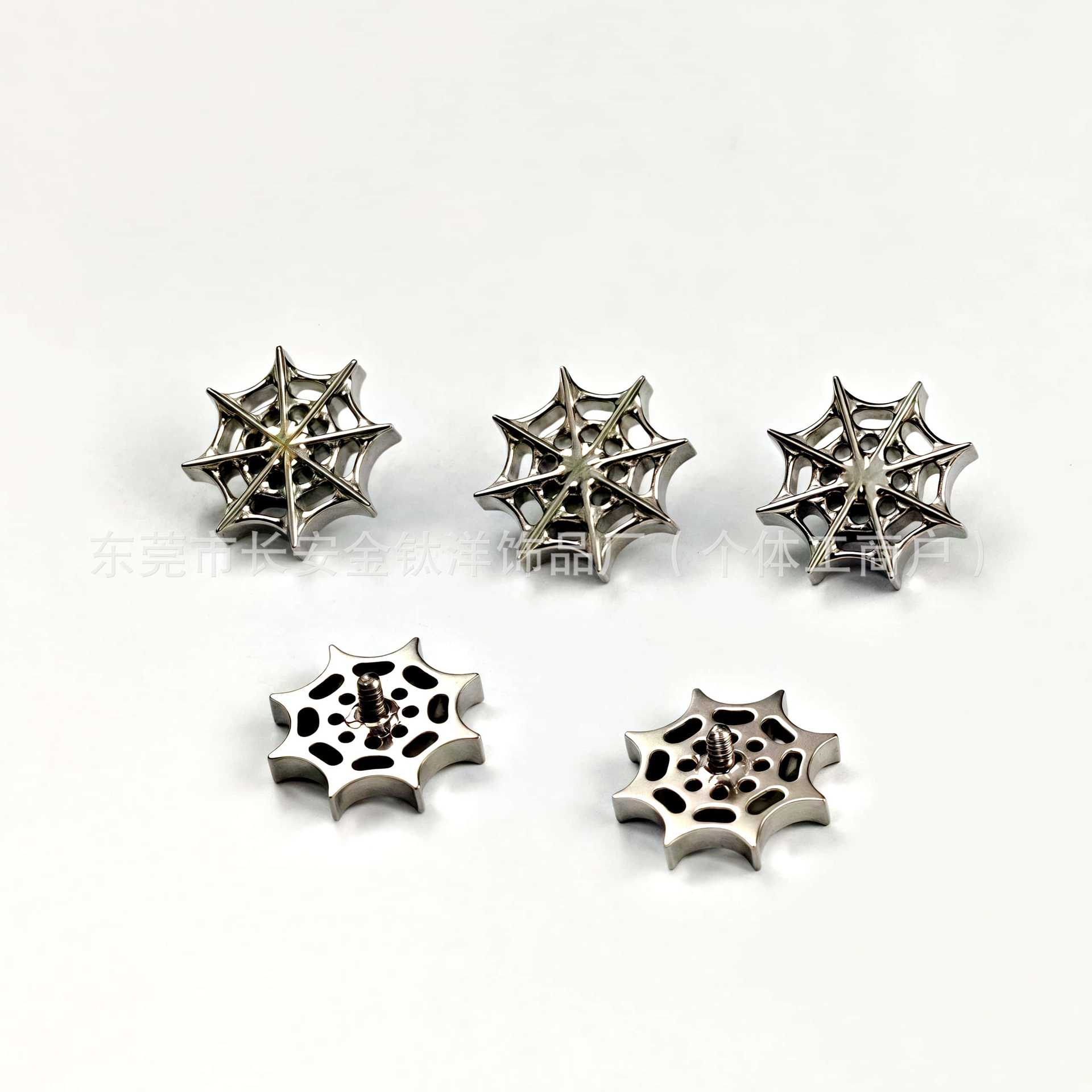 F136 Titanium Hollow Spider Web Ear Nail Nose Nail Ear Bone Piercing Jewelry G23 Titanium Alloy Body Jewelry detail image 8