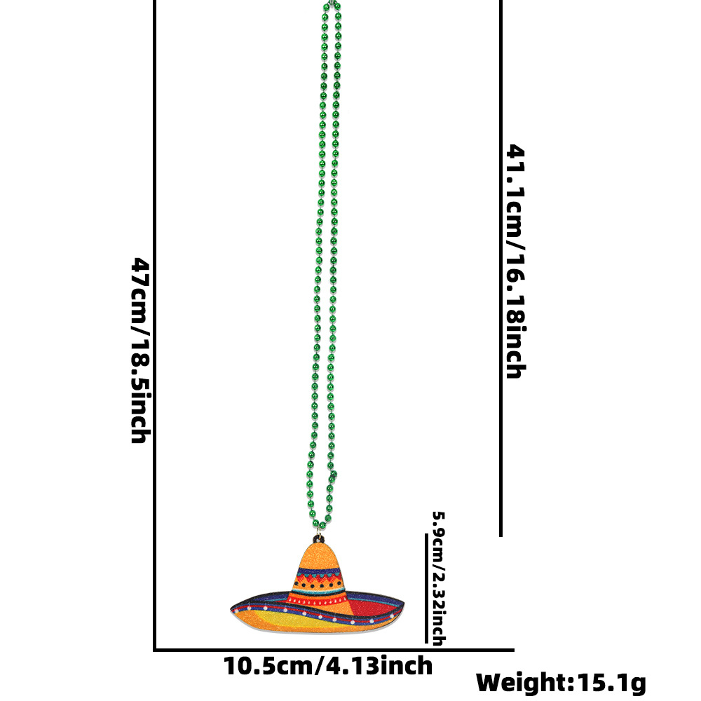 Día de los Muertos Collar de Decoración de Esqueleto 5 de Mayo Fiesta de Fotografía Accesorios de Esferas de Pimienta Sombrero de Paja