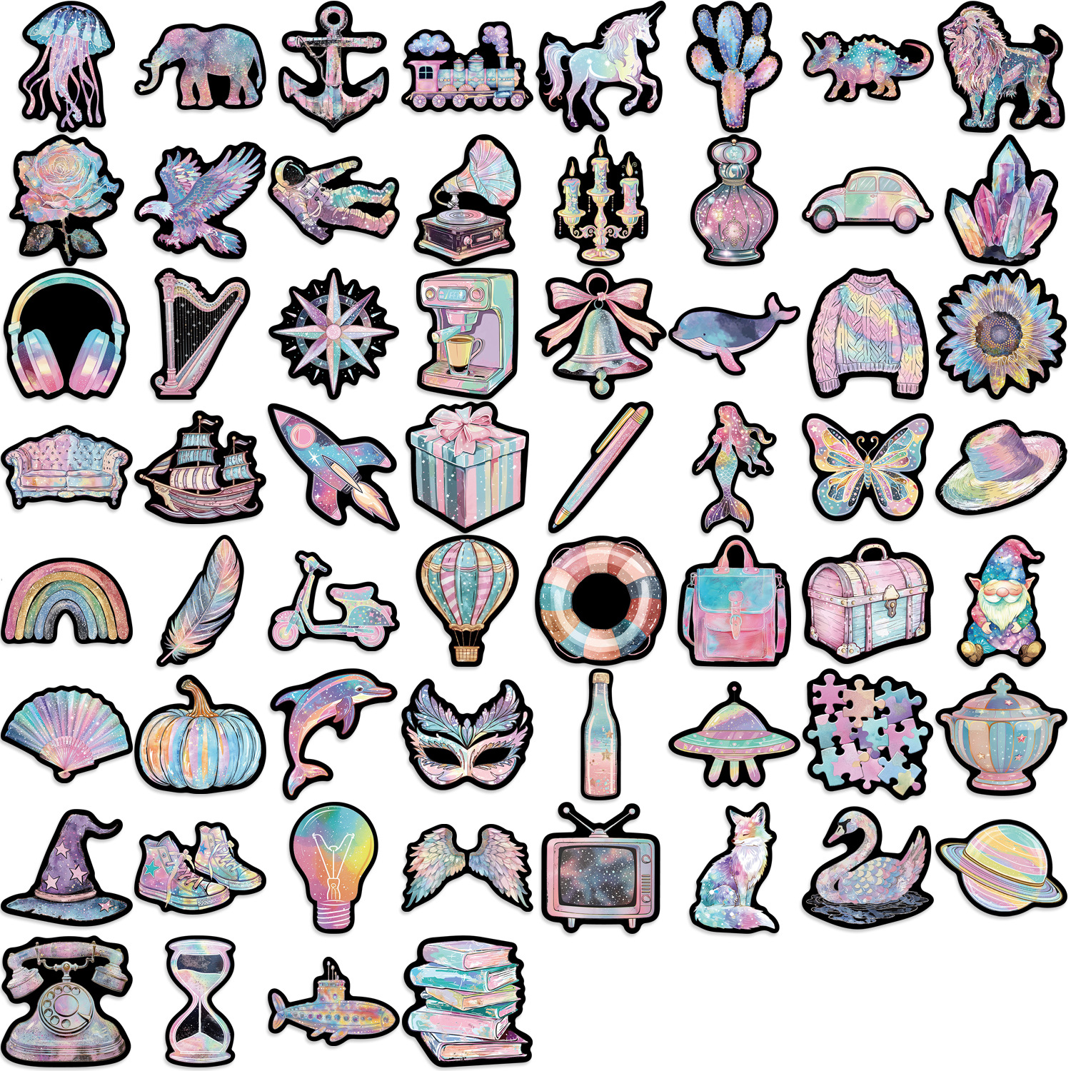 25g Weight Stickers Stationery Type 1 Set Quantity Learning Occasion PVC self-adhesive Material Cartoon Pattern Cute Style 1 Set Cartoon Learning PVC Self-adhesive Cute Stickers 1