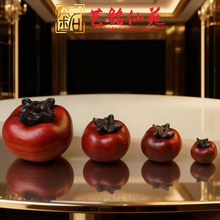 花梨木如意柿子木质DIY手把件文玩茶桌客厅摆件送礼跨境饰品