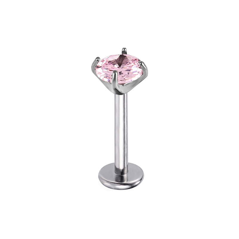 Customized Long Tooth Style G23 Titanium Alloy 5A Zircon Lip Nail F136 Tongue Nail Lip Ornament Ear Nail Piercing Jewelry detail image 9
