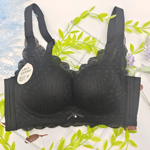 New wire-free bra, active latex collagen, breathable medium-thick underwear, adjustable lace, high-end manufacturer