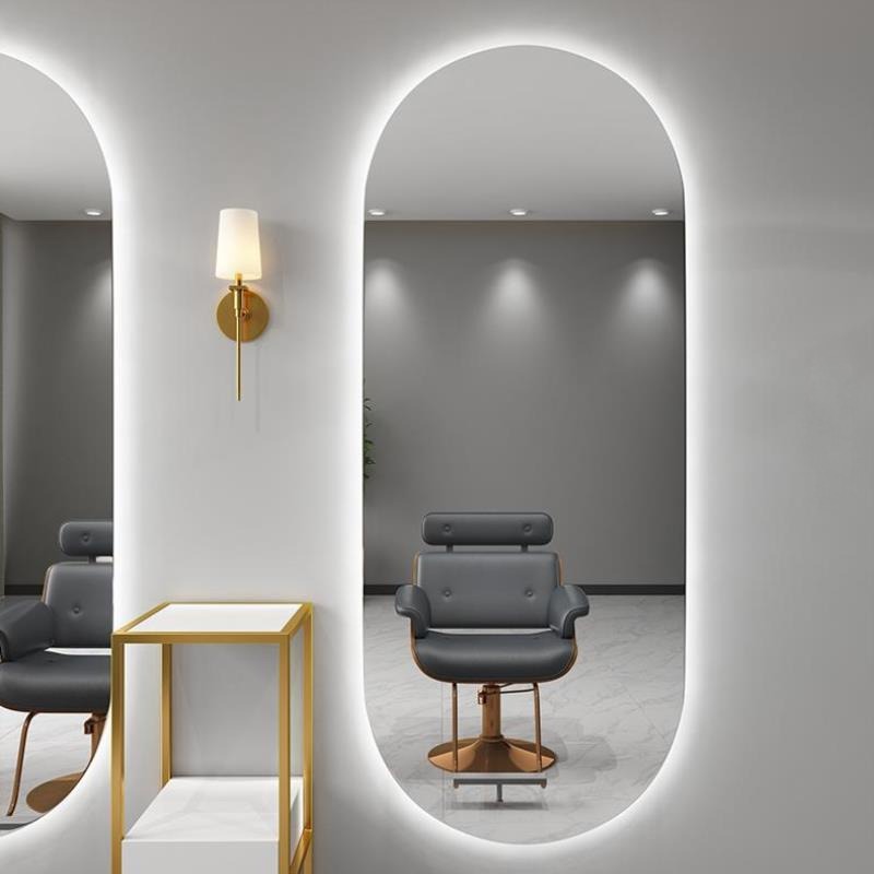 Espejo de Barbería, Soporte para Espejo de Salón de Belleza, Espejo Moderno para Tintes y Permanentes, Espejo de Pie de Cuerpo Entero para Peluquería, Estable.