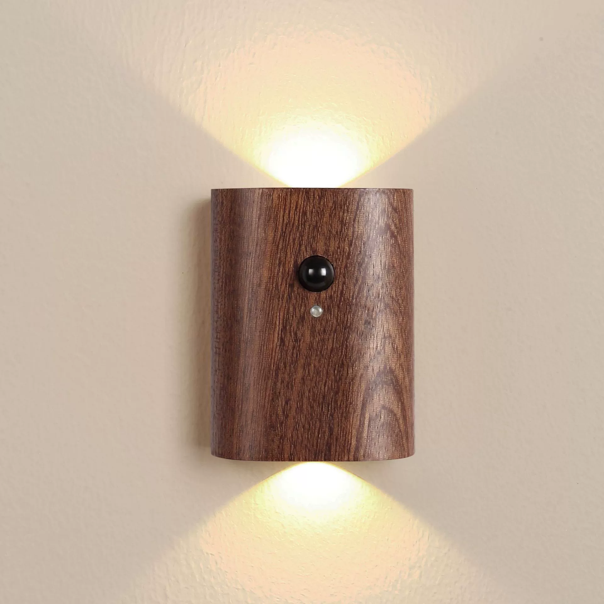 Smart physiological induction LED night light, wooden sconce for wardrobe, human sensor