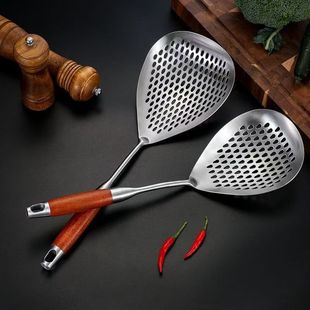 Long-Handled Stainless Steel Skimmer for Kitchen Use, Noodle Scoop, Household Dumpling and Pepper Strainer, Large Skimmer