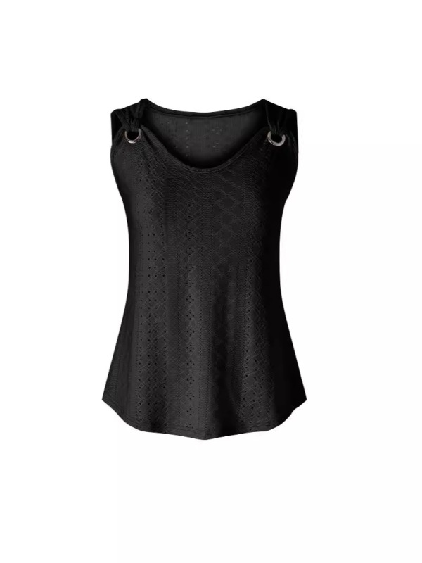 Amazon 外国貿易 レディース 無地 Vネック ノースリーブ ベスト Tシャツ ルーズトップ Vネック ベスト|undefined