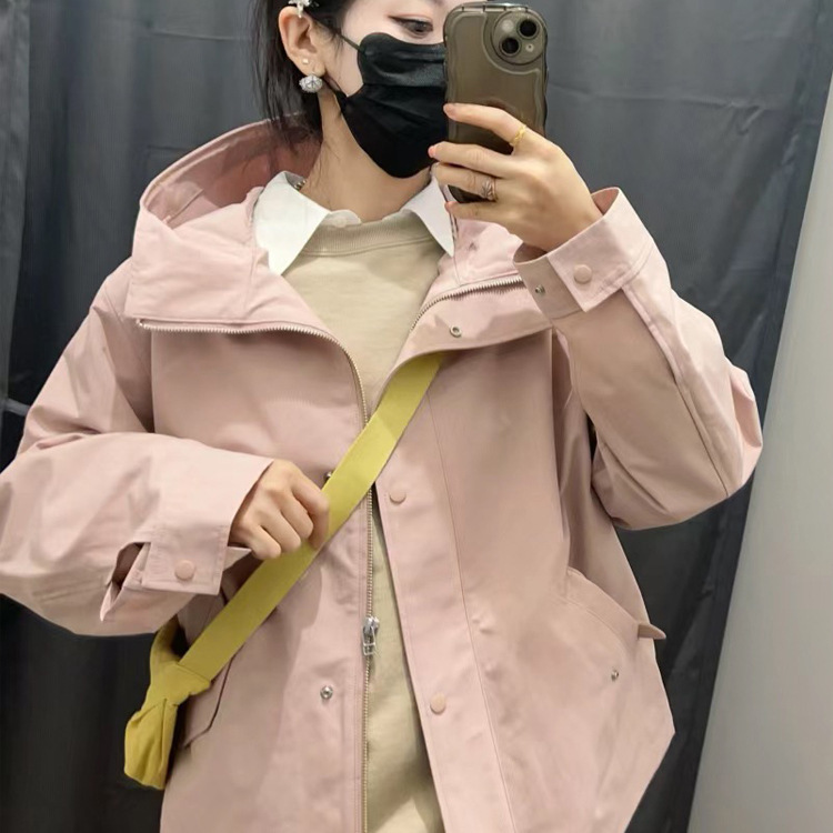 U Women's 2024 Spring Casual Loose Hooded Jacket Coat New Fashion Jacket 465467