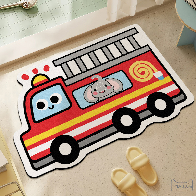 Cartoon Shaped Car Floor Mats, Bathroom Decorative Floor Mats, Children's Room Living Room Floor Mats, Stain-Resistant and Easy-Care Floor Mats