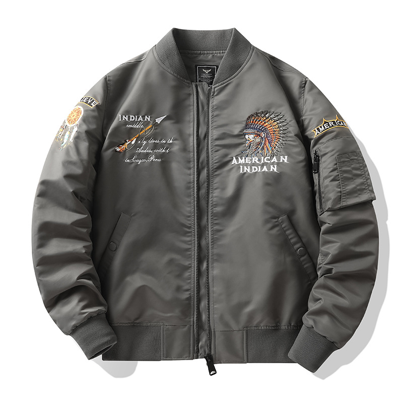 Men's Clothing heavyweight high street pilot jacket loose embroidered baseball jacket spring and autumn retro jacket men's wear_voghion.com