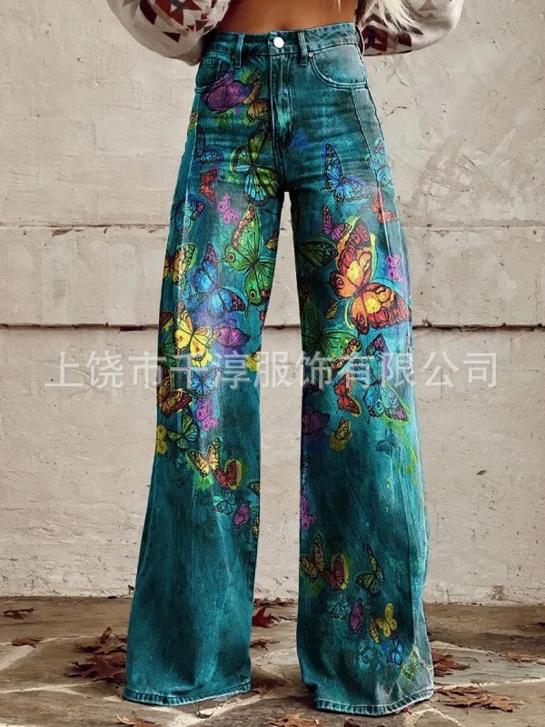 人気の独立系サイト Xiyin TEMU AliExpress ebay ヨーロッパとアメリカの貿易大きいサイズの女性のカジュアルパンツ薄い模造ジーンズ|undefined