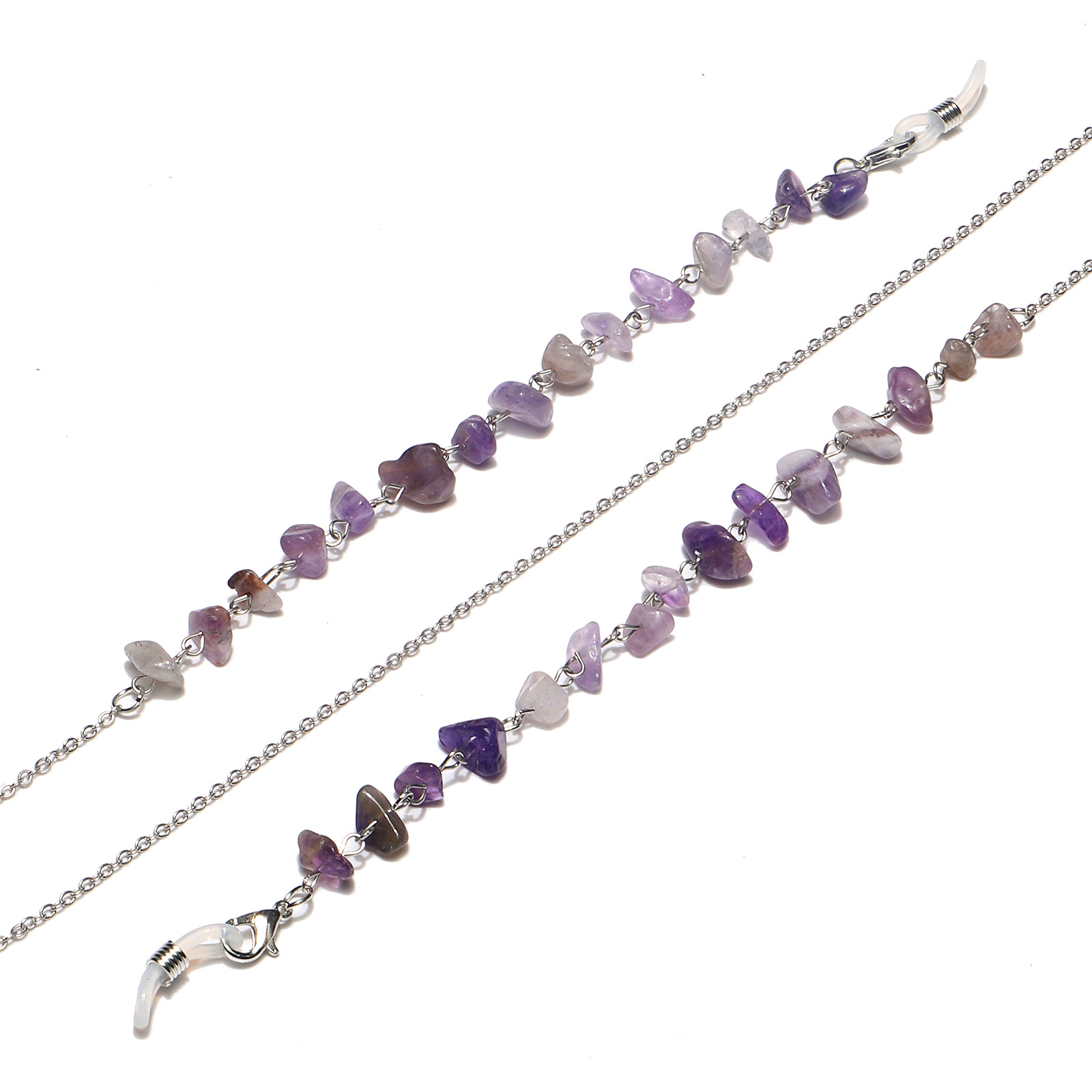 25g Weight Metal Material Gold, Silver Color Fashion Simple Stone Chain Glasses Chain 1