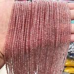 厂家直销 天然草莓晶圆珠 饰品配件DIY手串配饰 切面半成品批发