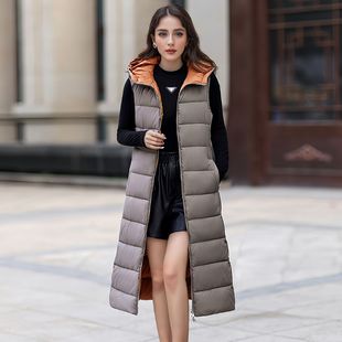 New Maillard Rich Woman Cotton-padded Coat Long Vest Women's Winter Northwest Ethnic Belt Belt Two-sided Vest
