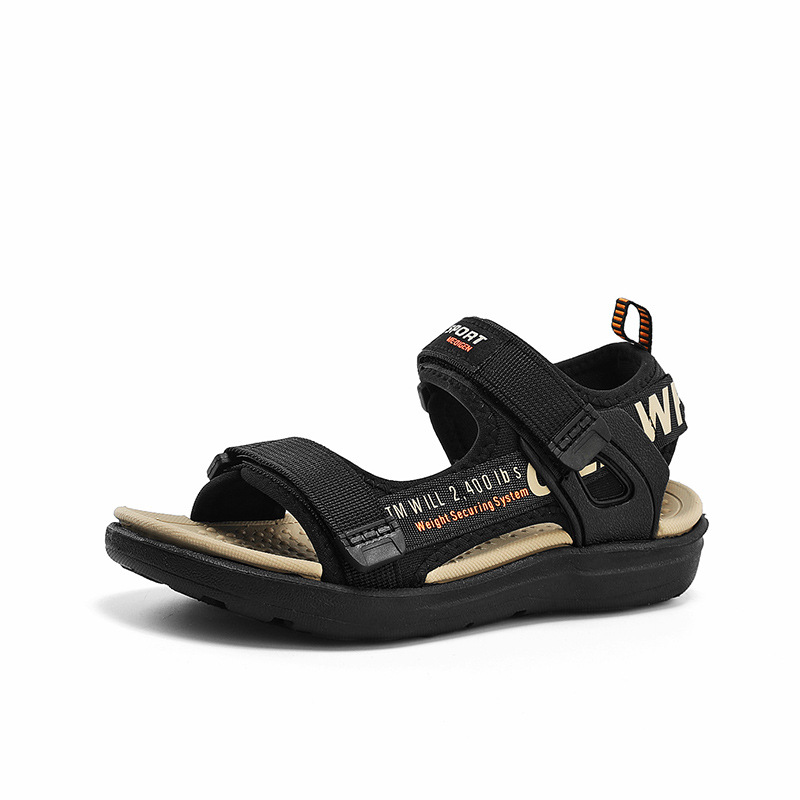 1901 niños de tamaño mediano y grande estilo coreano de suela suave zapatos deportivos de playa sandalias para niños 2024 nuevo niño de verano
