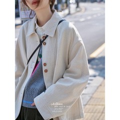 白描工作间"佛里时报"24AW新品肌理感北欧复古短风衣西装外套