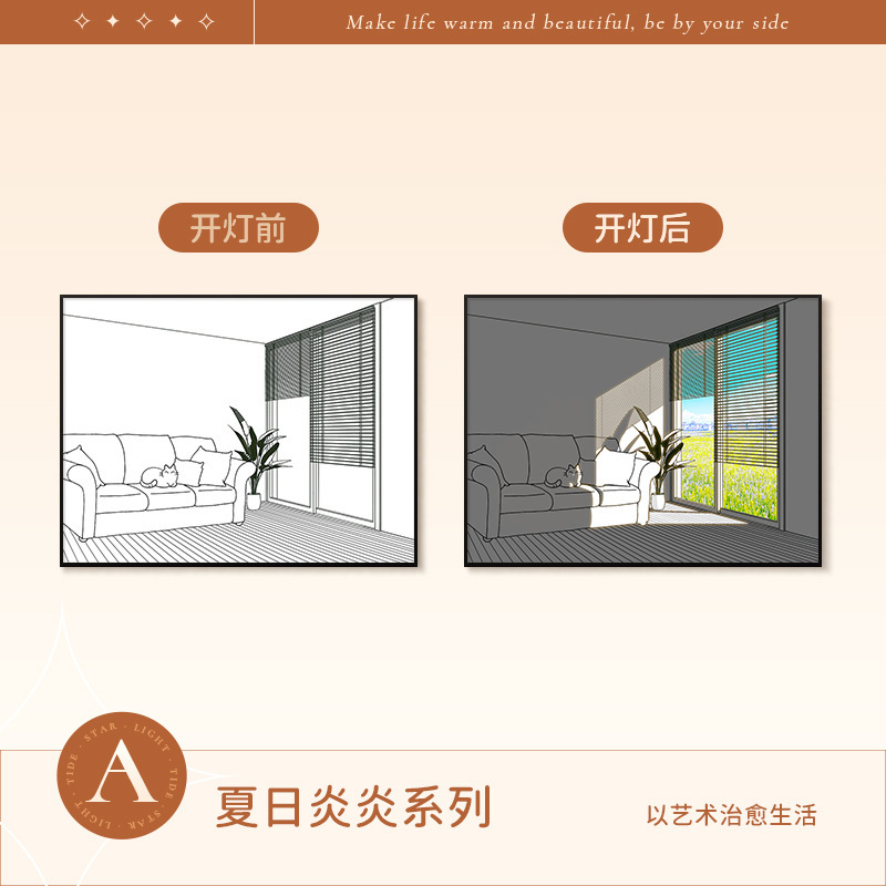 スマート音声制御ライトアート アルミ合金額縁 漫画画芯 書斎 寝室 卓上装飾 雰囲気演出|undefined