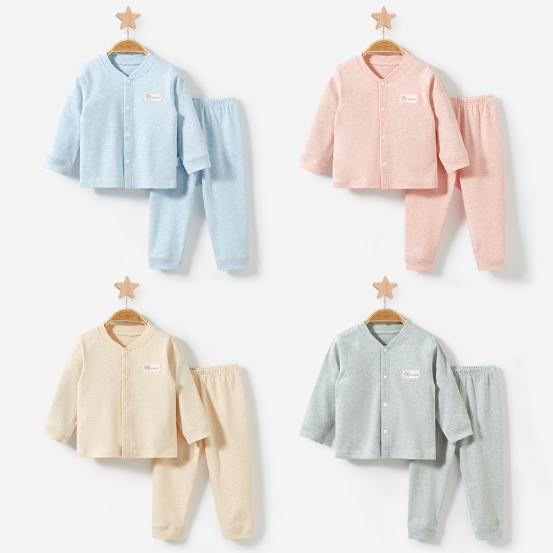 Ropa y pantalones de otoño para bebés, conjunto de ropa interior infantil de algodón puro para niños y niñas, ropa interior fina de capa base para primavera y otoño.