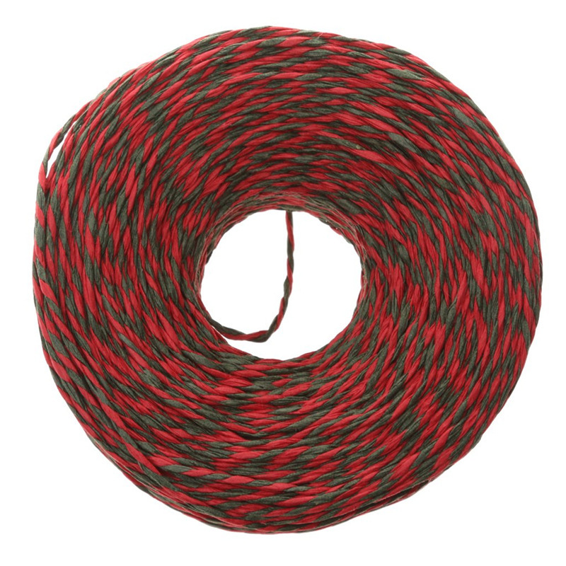 Nuevos productos transfronterizos de cuerda de papel de Navidad correa DIY material de decoración cuerda de embalaje de regalos cuerda de color rojo verde 100 metros