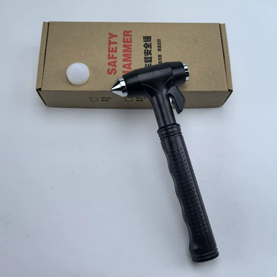 Car Safety Hammer, Multifunctional Escape Tool for Vehicles, Easily Shatters Broken Glass in One Second, Window-Breaking Gadget, Factory Wholesale (Qəza çəkici) - km65-upgraded-tungsten-steel-head-black