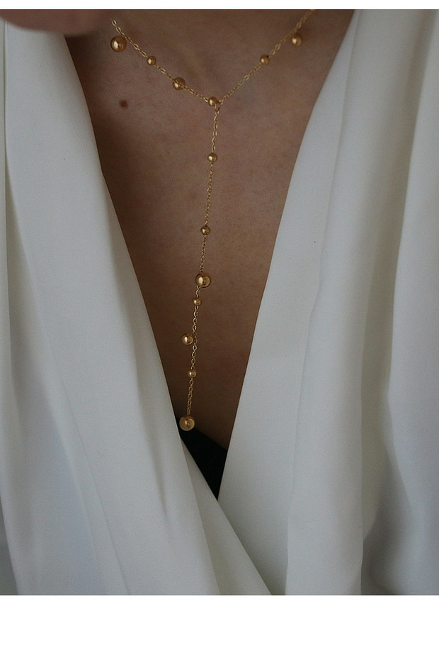 Necklace Classification Lady Ball Titanium Steel Plating Chain Necklace 1 Piece