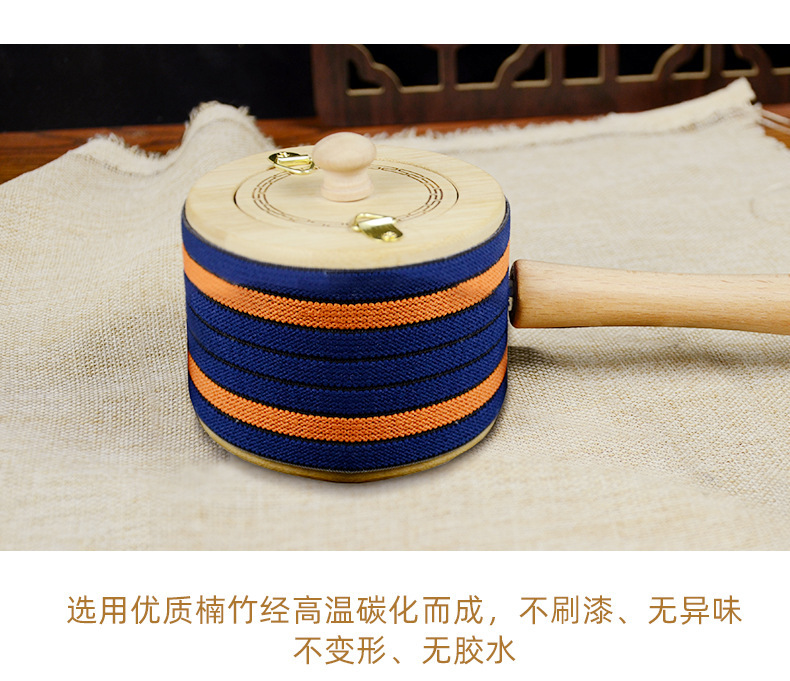 Smokeless Moxa Jar Handheld Moxibustion Box Portable Wooden Ai Jiu Tool with Strap for Home Warming Care specifications