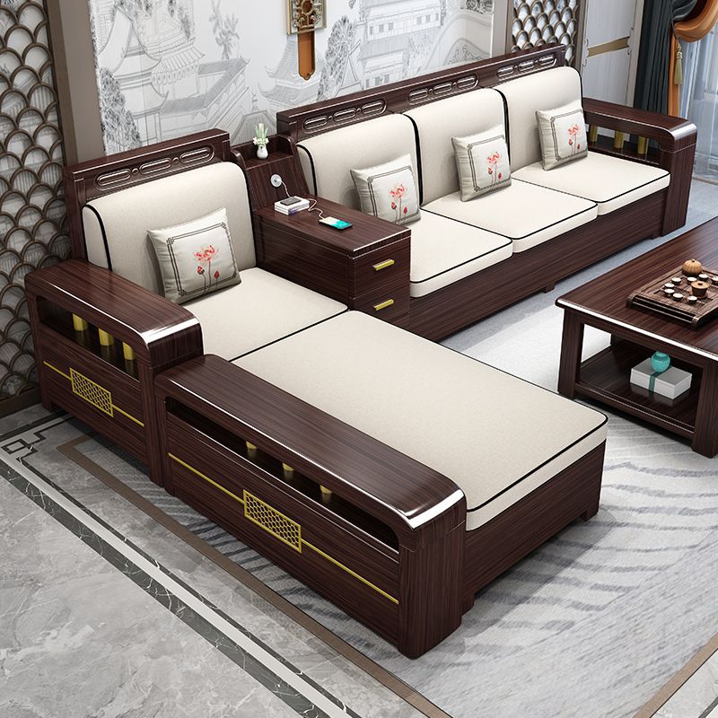 New Chinese Style Purple Sandalwood Solid Wood Sofa Combination Living Room Home Small Apartment Modern Storage Winter and Summer Dual-Use Furniture