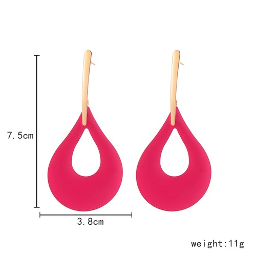European and American new style exaggerated large earrings personalized metal paint water drop hollow women's earrings fashion geometric earrings wholesale