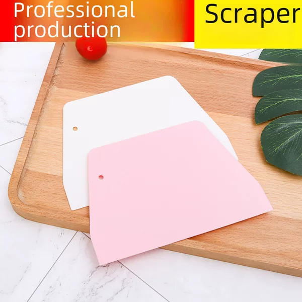 Baking Scraper Trapezoidal Cream Cake Dough Knife Plastic Scraper Household Kitchen Baking Tool Large Dough Cutter