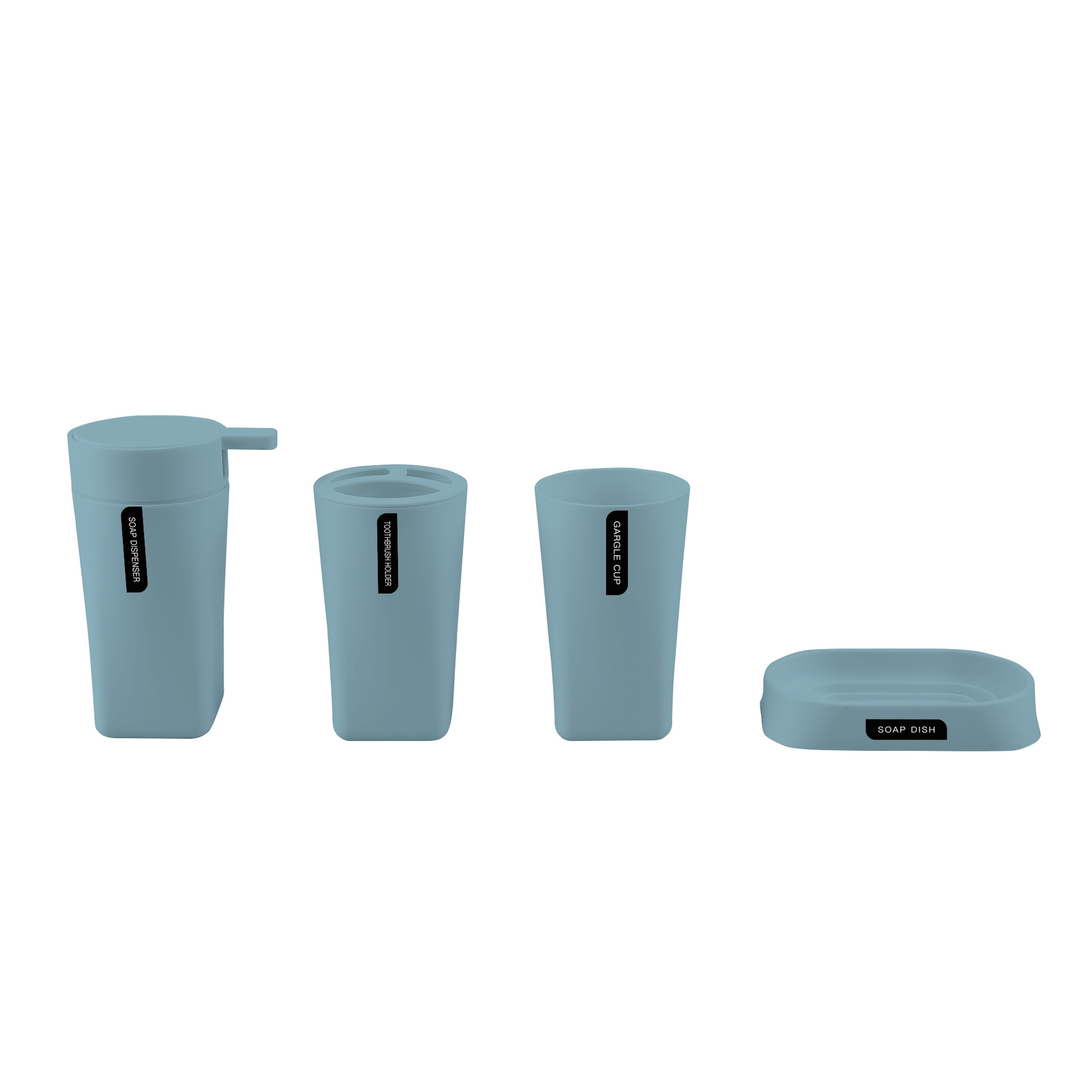 Color sólido de plástico suministros de baño de cuatro piezas enjuague bucal taza cepillado rack caja de jabón Baño de almacenamiento traje de baño de lavado