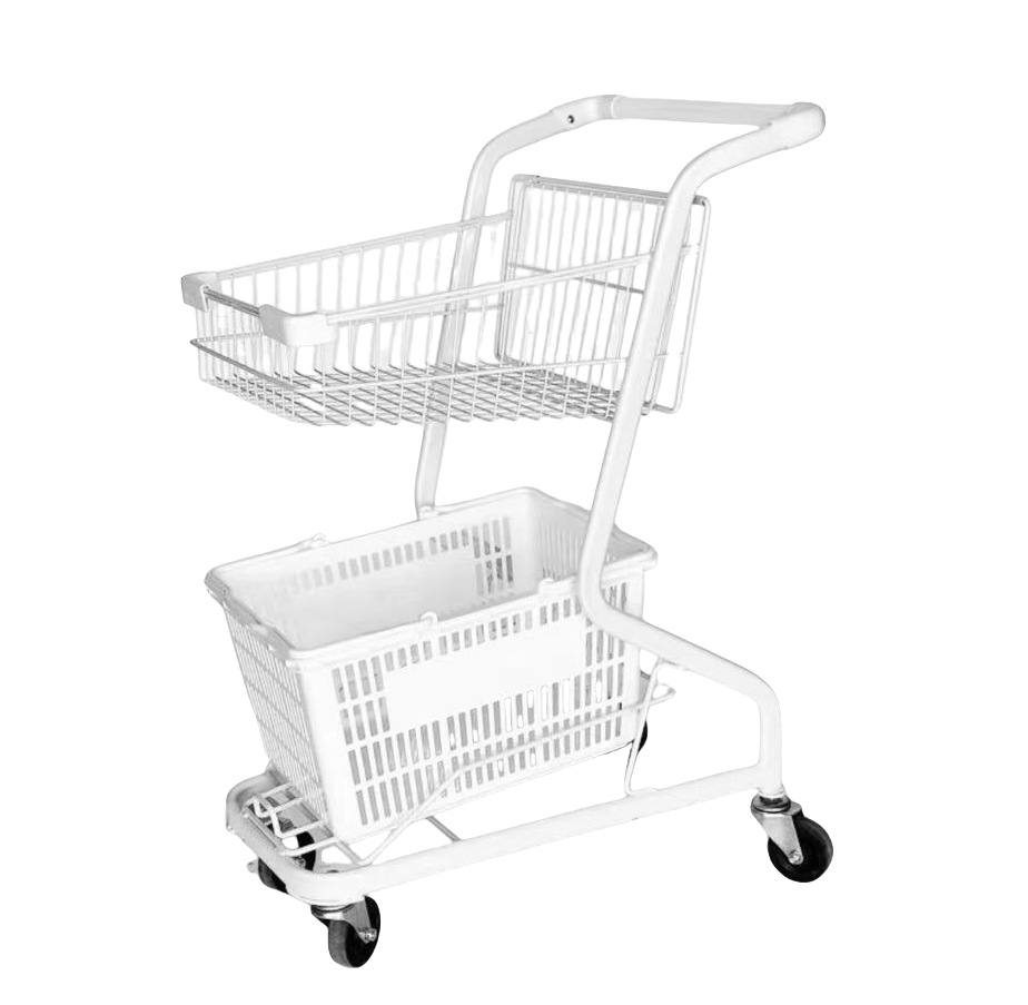Carrito de compras de supermercado de doble capa, carrito de bar, carrito KTV, carrito rosa, máquina de muñecas.