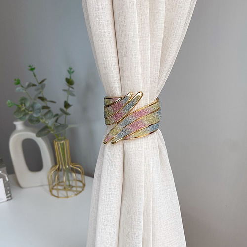 Cross-border light luxury curtain straps, metal full diamond wings, spring curtain buckles, curtain clips and ropes wholesale dropshipping