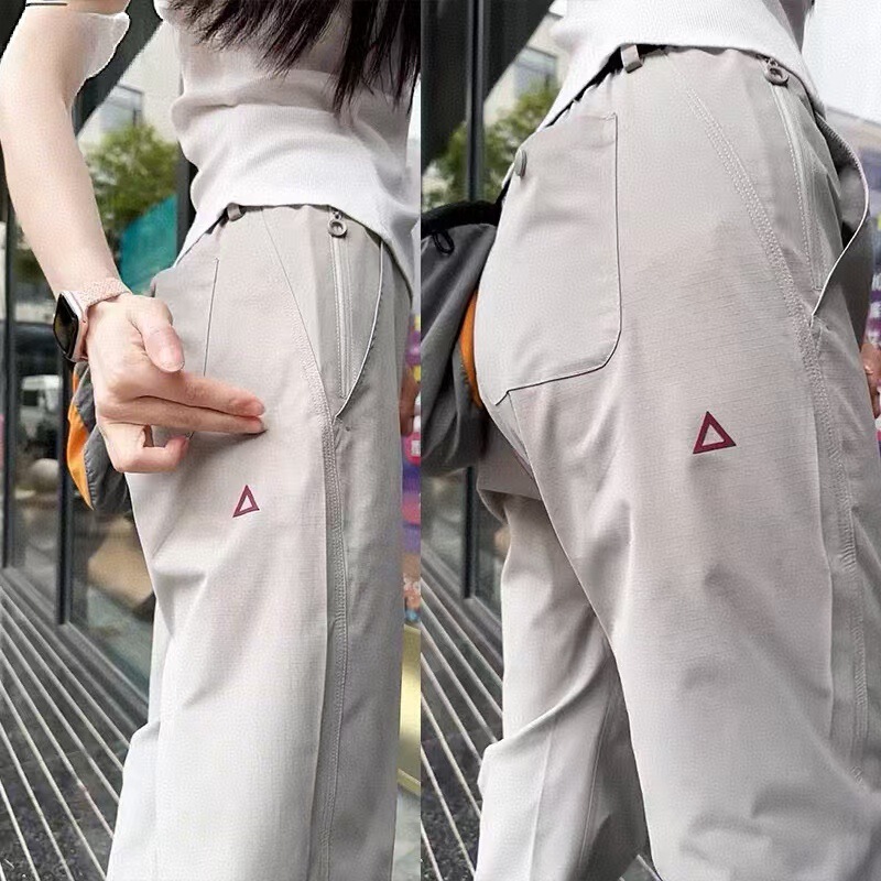 Men's Pants Autumn New Outdoor Functional Triangle Logo Tapered Cargo Mid-Waist Long Pants Loose Versatile Casual Pants