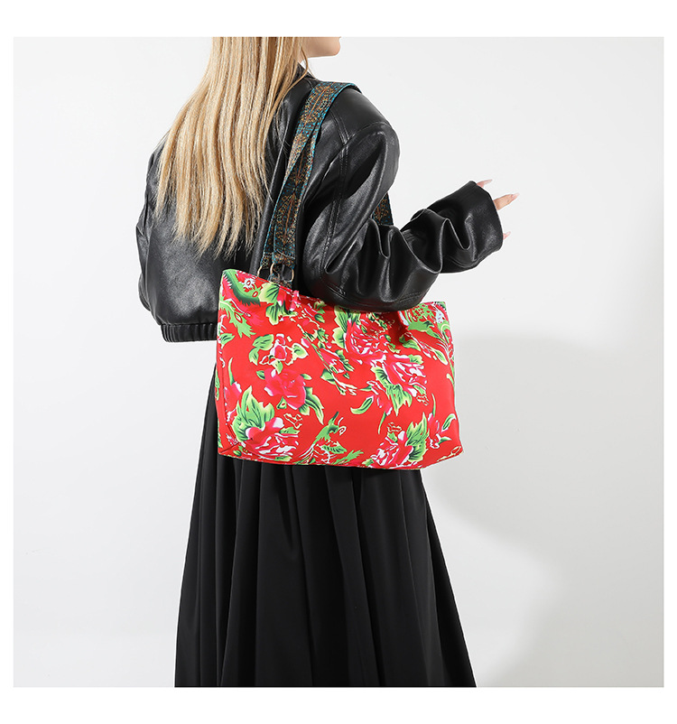 Women's Large Nylon Color Block Streetwear Bucket Zipper Shoulder Bag display picture 2