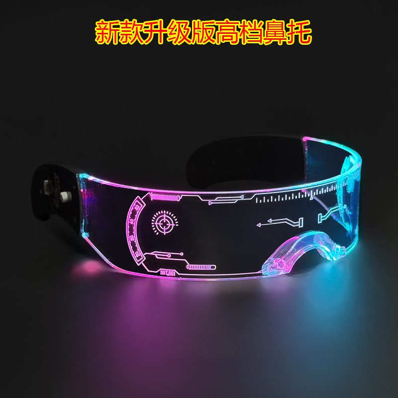 Gafas con tecnología emisora de luz LED de Amazon, gafas coloridas para festivales de música, gafas de ciencia ficción para bar disco