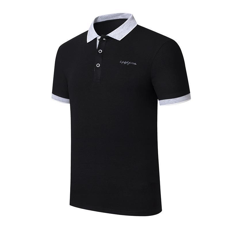 Camiseta de algodón polo hombre ligera de negocios bordado camiseta de mangas cortas golf bordado elástico camiseta de solapa papá