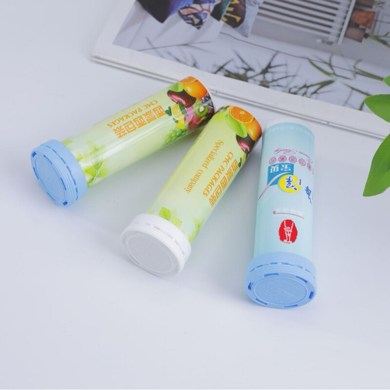 メーカー卸売スプリングキャップ付きビタミン発泡錠健康食品包装瓶、印刷可能なデザイン、密封キャンディー錠剤瓶|undefined