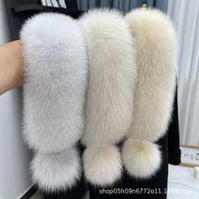 真狐狸毛围巾獭兔内里毛球可拆卸加厚保暖时尚秋冬季围巾围脖毛领