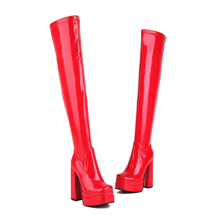 E2621 1300K GIÀY BOOT CỔ CAO NỮ CHETDRC BIG SIZE NGOẠI CỠ CỔ CAO QUA GỐI GÓT VUÔNG MÙA XUÂN THU ĐÔNG ĐẾ CAO GIÀY DÉP NỮ G04 SẢN PHẨM MỚI