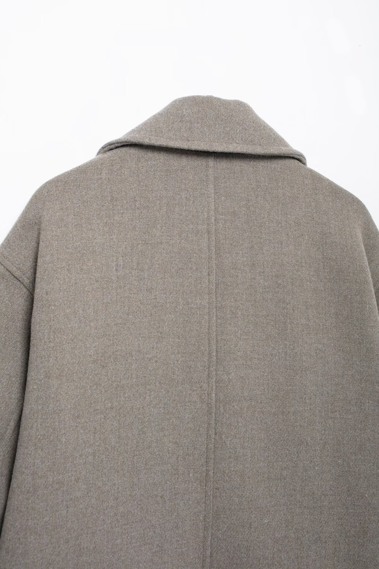 Damen 2024 Herbst/Winter Schurwolle-Mischung Zweireihiger Mantel mit Knopfleiste_voghion.com