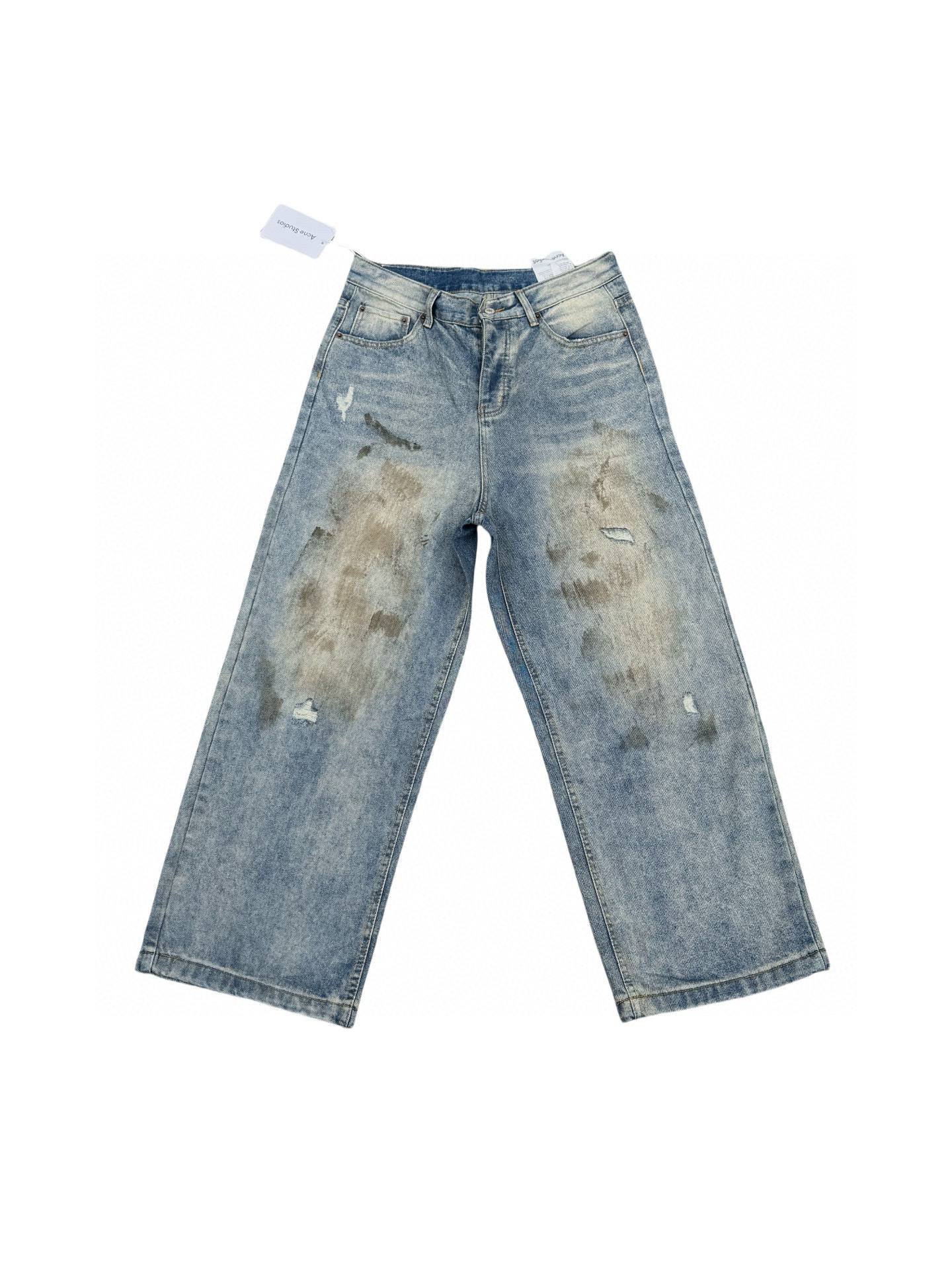 Style Oversized Washed Denim Pants – Baggy Streetwear Jeans With Ripple Effect & Distressed Detailing"_voghion.com