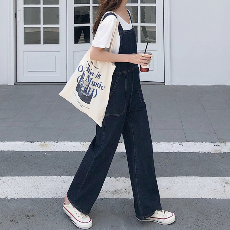 Women's Denim Overalls Loose Straight-Leg Jumpsuit 2026 New Autumn Age-Reducing Wide-Leg Pants Trendy Ins Style