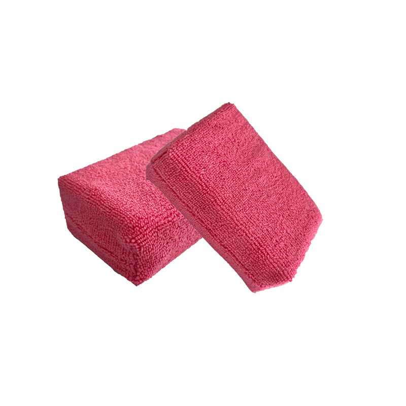 피치 핑크 테리 천 사각형