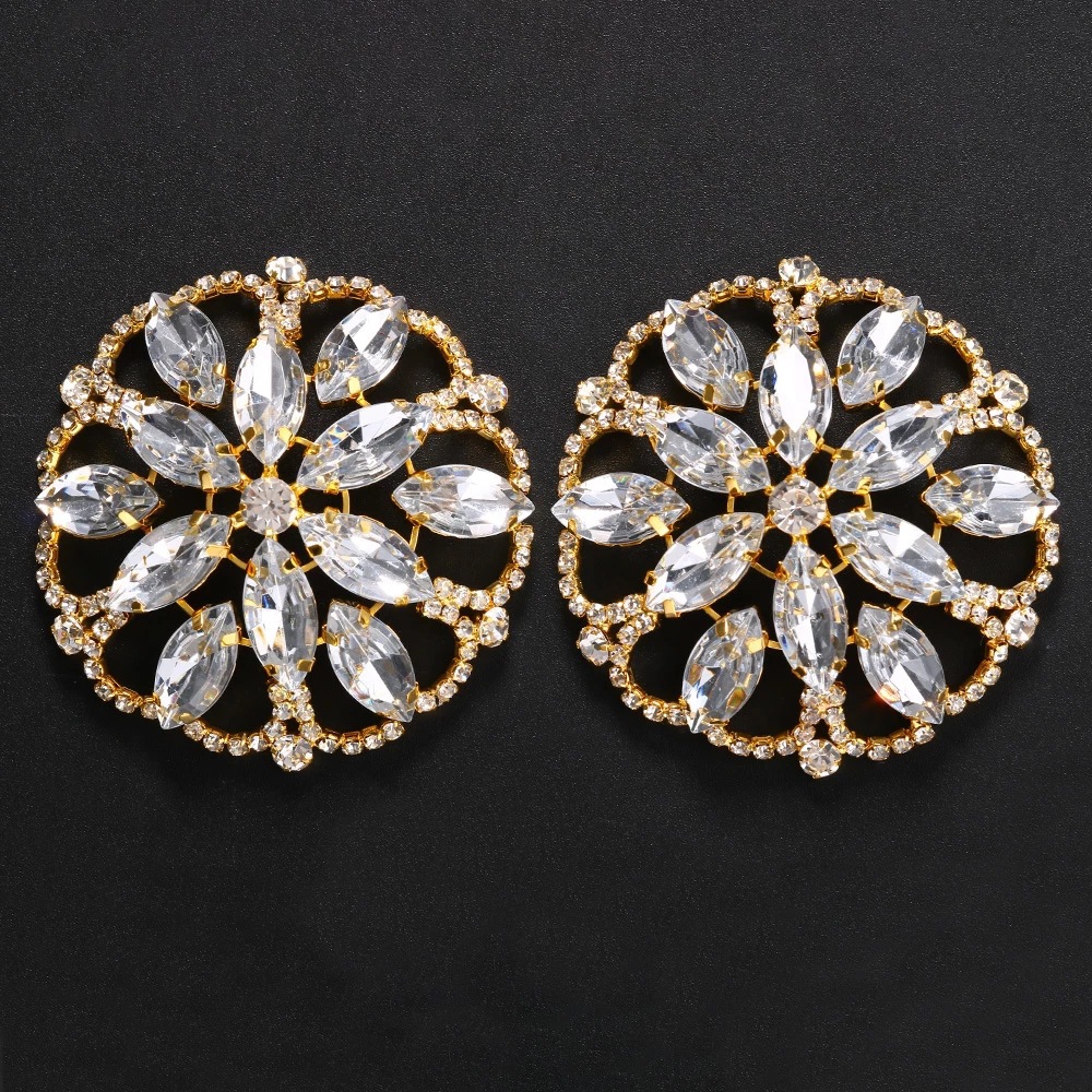 Mujeres europeas y americanas sexy en forma de flor rhinestone pecho pegatinas accesorios cuerpo cadena image 2