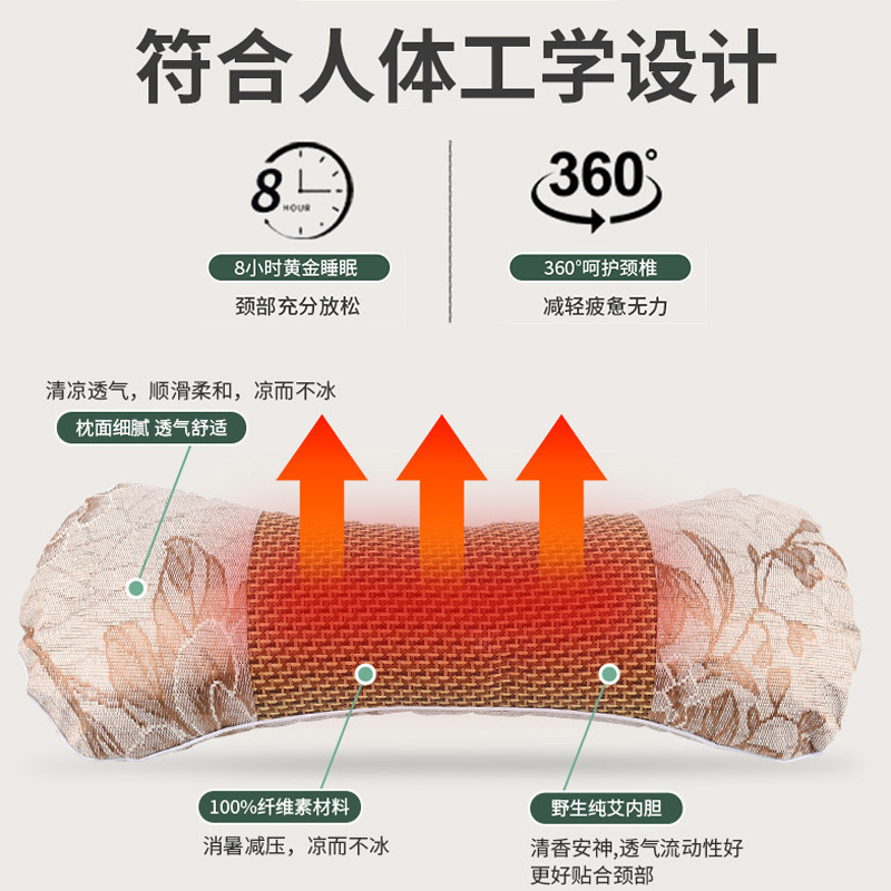 艾草枕は夏の枕の頚椎枕の家庭の骨の枕の首の枕の涼しい席の枕の艾草枕の卸売りを助けます。|undefined
