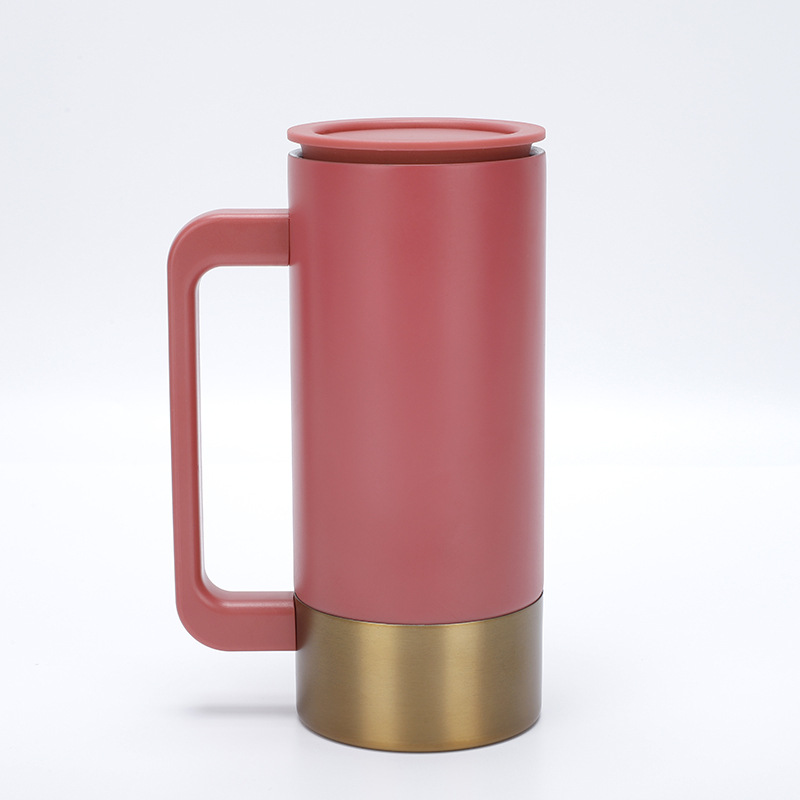 Suministro directo de comercio exterior 304 taza de vacío con mango de doble capa de vacío de acero inoxidable taza de agua de la Oficina taza de té